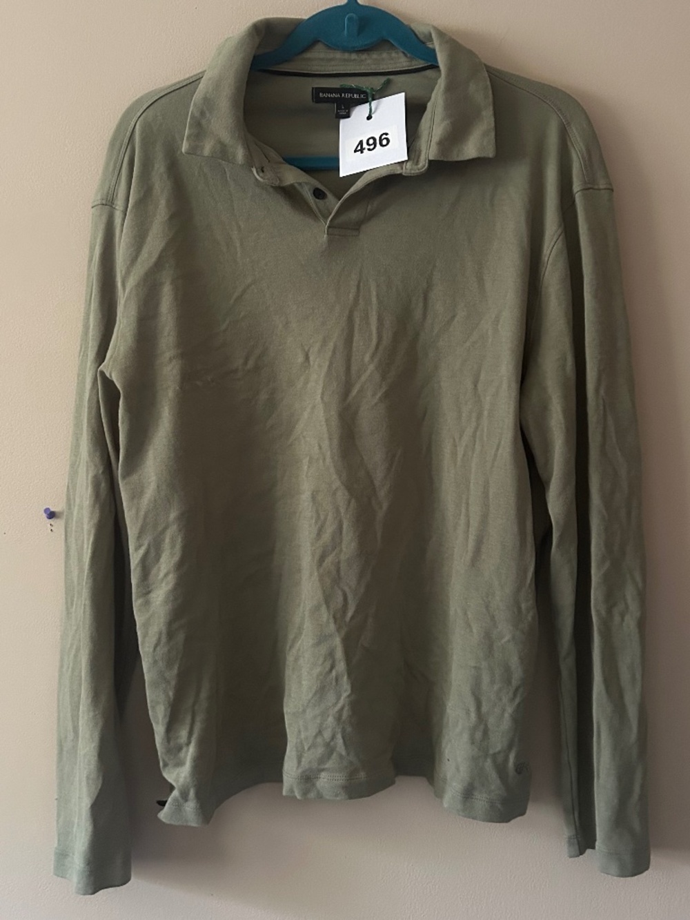 496 Banana Republic Men's Long Sleeve Polo